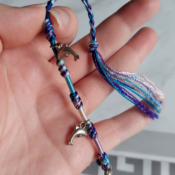 🌞 *3 For $10* NWOT Woven Dolphin Charm Bracelet/Anklet - Picture 4 of 4